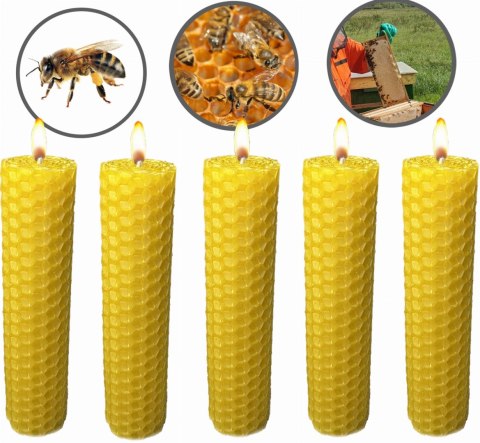 ŚWIECA Z WOSKU PSZCZELEGO - 5 SZT.