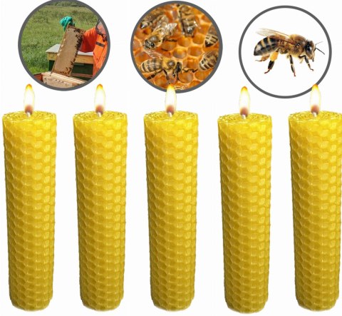 ŚWIECA Z WOSKU PSZCZELEGO - 5 SZT.
