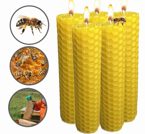 ŚWIECA Z WOSKU PSZCZELEGO - 5 SZT.