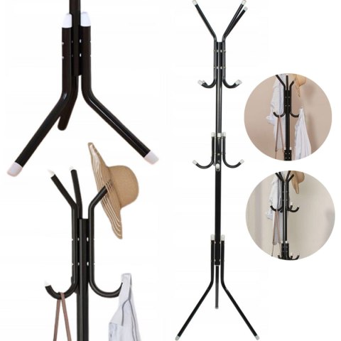 WIESZAK STOJĄCY NA UBRANIA CZARNY PAKO MAT-T-120