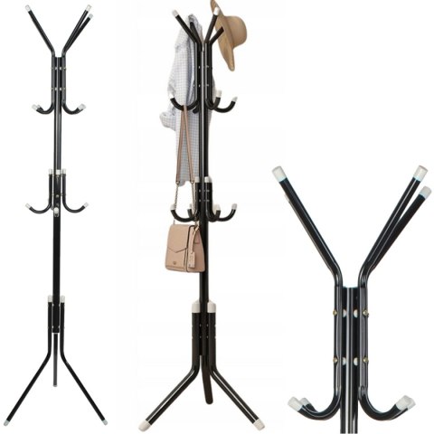 WIESZAK STOJĄCY NA UBRANIA CZARNY PAKO MAT-T-120