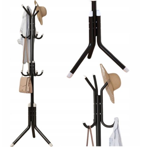 WIESZAK STOJĄCY NA UBRANIA CZARNY PAKO MAT-T-120