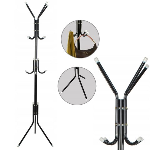 WIESZAK STOJĄCY NA UBRANIA CZARNY PAKO MAT-T-120