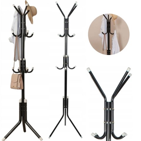 WIESZAK STOJĄCY NA UBRANIA CZARNY PAKO MAT-T-120