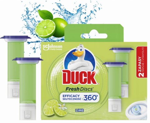 DUCK FRESH DISCS LIME - ŻELOWY KRĄŻEK DO TOALETY 72ML (2 x 36ML) DUCK FRESH DISCS LIME - ŻELOWY KRĄŻEK DO TOALETY 72ML (2 x 36ML)