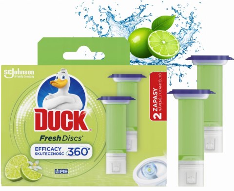 DUCK FRESH DISCS LIME - ŻELOWY KRĄŻEK DO TOALETY 72ML (2 x 36ML) DUCK FRESH DISCS LIME - ŻELOWY KRĄŻEK DO TOALETY 72ML (2 x 36ML)