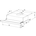 OKAP KUCHENNY TELESKOPOWY 50CM CZARNY BT-238