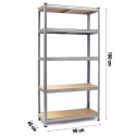 REGAŁ METALOWY MAGAZYNOWY 180 X 90 X 40 CM HUMBERG HR-812