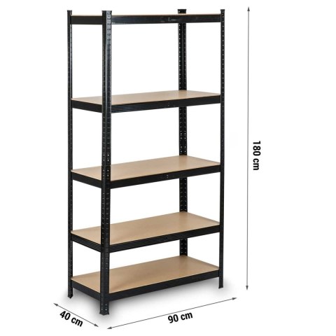 REGAŁ METALOWY MAGAZYNOWY 180 X 90 X 40 CM HUMBERG HR-813 CZARNY REGAŁ METALOWY MAGAZYNOWY 180 X 90 X 40 CM HUMBERG HR-813 CZARNY