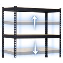 REGAŁ METALOWY MAGAZYNOWY 183 X 90 X 45 CM HUMBERG HR-700 CZARNY