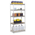 REGAŁ METALOWY MAGAZYNOWY 183 X 90 X 45 CM HUMBERG HR-700 SREBRNY