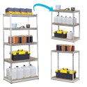 REGAŁ METALOWY MAGAZYNOWY 183 X 90 X 45 CM HUMBERG HR-700 SREBRNY