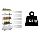 REGAŁ METALOWY MAGAZYNOWY 183 X 90 X 45 CM HUMBERG HR-700 SREBRNY
