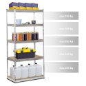 REGAŁ METALOWY MAGAZYNOWY 183 X 90 X 45 CM HUMBERG HR-700 SREBRNY