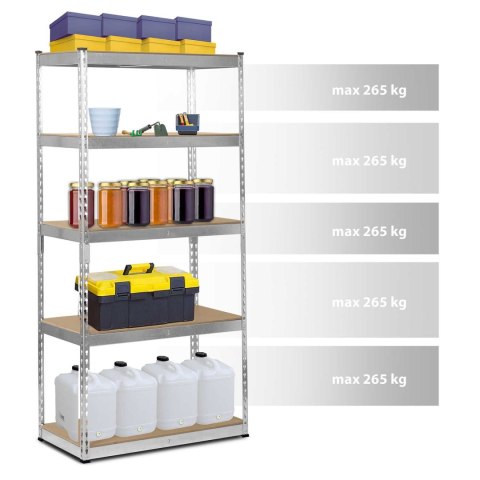 REGAŁ METALOWY MAGAZYNOWY 183 X 90 X 45 CM HUMBERG HR-700 SREBRNY REGAŁ METALOWY MAGAZYNOWY 183 X 90 X 45 CM HUMBERG HR-700 SREBRNY
