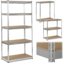 REGAŁ METALOWY MAGAZYNOWY 183 X 90 X 45 CM HUMBERG HR-700 SREBRNY