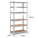 REGAŁ METALOWY MAGAZYNOWY 222 X 110 X 50 CM HUMBERG HR-815