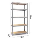 REGAŁ METALOWY MAGAZYNOWY ZESTAW 2 SZT 180 X 90 X 40 CM HUMBERG HR-812