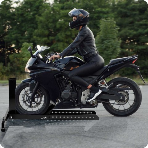 STOJAK MOTOCYKLOWY NA PRZEDNIE KOŁO MT3 CZARNY STOJAK MOTOCYKLOWY NA PRZEDNIE KOŁO MT3 CZARNY