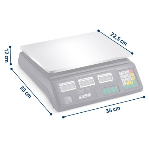 ELEKTRONICZNA WAGA SKLEPOWA 40 KG HUMBERG MH-190 ELEKTRONICZNA WAGA SKLEPOWA 40 KG HUMBERG MH-190
