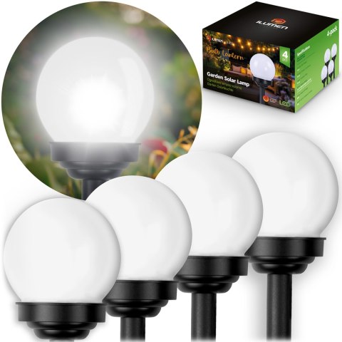LAMPKA SOLARNA BIAŁA KULA 4SZT ILUMEN LS-102 LAMPKA SOLARNA BIAŁA KULA 4SZT ILUMEN LS-102