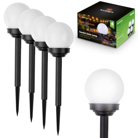 LAMPKA SOLARNA BIAŁA KULA 4SZT ILUMEN LS-102 LAMPKA SOLARNA BIAŁA KULA 4SZT ILUMEN LS-102