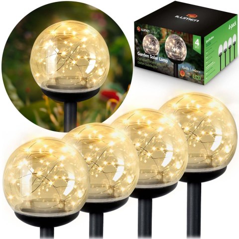LAMPKA SOLARNA PRZEŹROCZYSTA KULA 4SZT ILUMEN LS-103 LAMPKA SOLARNA PRZEŹROCZYSTA KULA 4SZT ILUMEN LS-103
