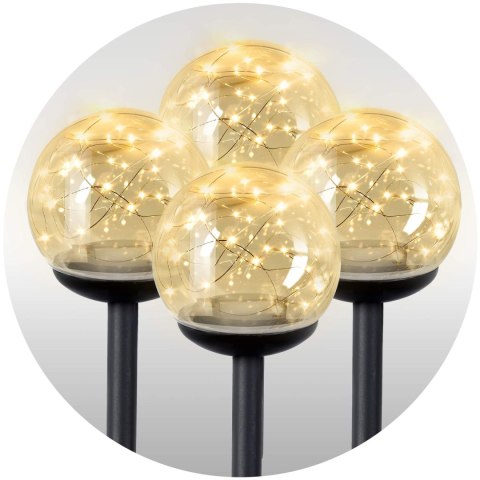 LAMPKA SOLARNA PRZEŹROCZYSTA KULA 4SZT ILUMEN LS-103 LAMPKA SOLARNA PRZEŹROCZYSTA KULA 4SZT ILUMEN LS-103