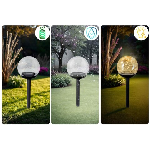 LAMPKA SOLARNA PRZEŹROCZYSTA KULA 4SZT ILUMEN LS-103 LAMPKA SOLARNA PRZEŹROCZYSTA KULA 4SZT ILUMEN LS-103
