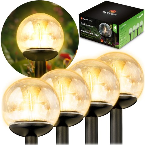 LAMPKA SOLARNA PRZEŹROCZYSTA KULA 4SZT ILUMEN LS-103 LAMPKA SOLARNA PRZEŹROCZYSTA KULA 4SZT ILUMEN LS-103