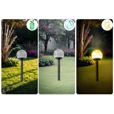 LAMPKA SOLARNA PRZEŹROCZYSTA KULA 4SZT ILUMEN LS-103 LAMPKA SOLARNA PRZEŹROCZYSTA KULA 4SZT ILUMEN LS-103