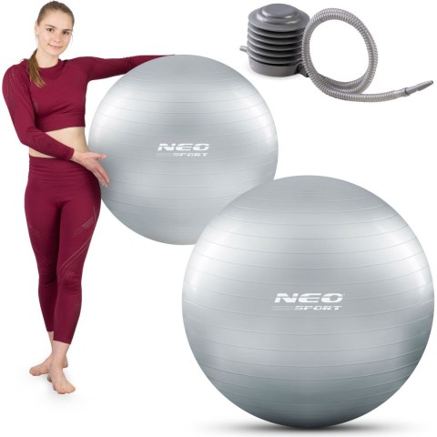PIŁKA DO ĆWICZEŃ 75 CM NS-952 SREBRNA PIŁKA DO ĆWICZEŃ 75 CM NS-952 SREBRNA