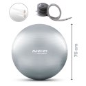 PIŁKA DO ĆWICZEŃ 75 CM NS-952 SREBRNA