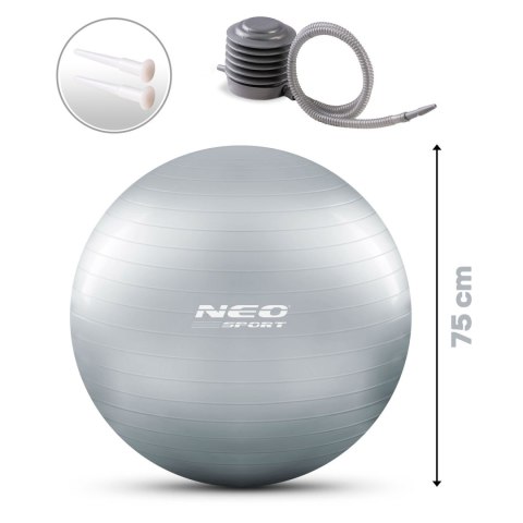 PIŁKA DO ĆWICZEŃ 75 CM NS-952 SREBRNA PIŁKA DO ĆWICZEŃ 75 CM NS-952 SREBRNA