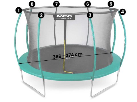 SIATKA WEWNĘTRZNA DO TRAMPOLIN 374 CM 12FT NEO-SPORT SIATKA WEWNĘTRZNA DO TRAMPOLIN 374 CM 12FT NEO-SPORT