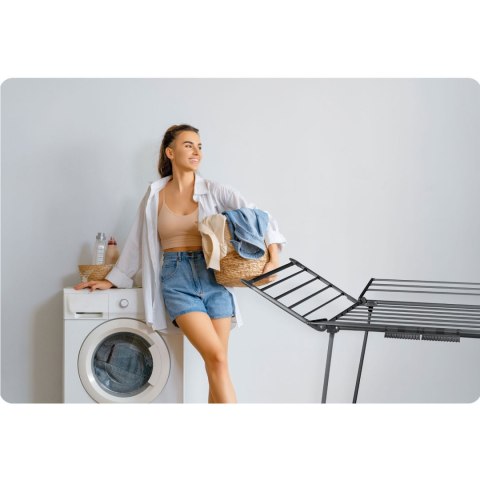 SUSZARKA NA PRANIE STOJĄCA ROZKŁADANA LINA 22 MB CZARNA SUSZARKA NA PRANIE STOJĄCA ROZKŁADANA LINA 22 MB CZARNA