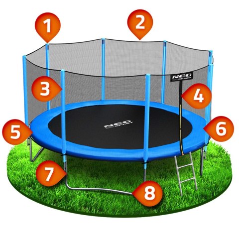 TRAMPOLINA OGRODOWA 13FT/404CM Z SIATKĄ ZEWNĘTRZNĄ I DRABINKĄ NEO-SPORT TRAMPOLINA OGRODOWA 13FT/404CM Z SIATKĄ ZEWNĘTRZNĄ I DRABINKĄ NEO-SPORT