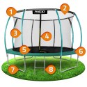 TRAMPOLINA OGRODOWA PROFILOWANA 14FT/435CM Z SIATKĄ WEWNĘTRZNĄ NEO-SPORT