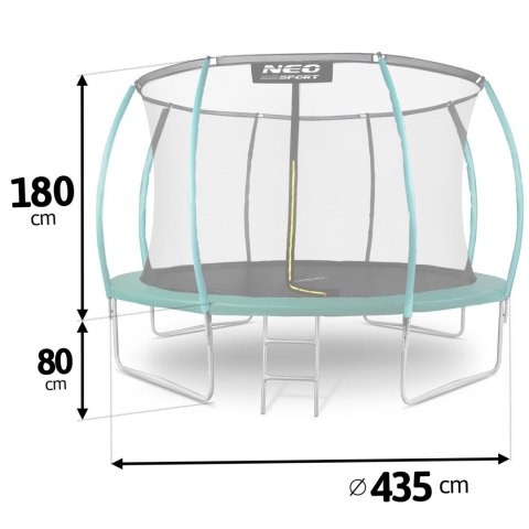 TRAMPOLINA OGRODOWA PROFILOWANA 14FT/435CM Z SIATKĄ WEWNĘTRZNĄ NEO-SPORT TRAMPOLINA OGRODOWA PROFILOWANA 14FT/435CM Z SIATKĄ WEWNĘTRZNĄ NEO-SPORT