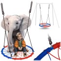 HUŚTAWKA BOCIANIE GNIAZDO SWINGO 95 CM NIEBIESKO-CZERWONA
