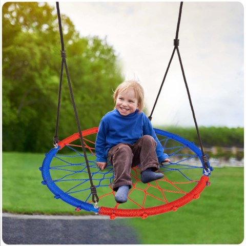 HUŚTAWKA BOCIANIE GNIAZDO SWINGO 95 CM NIEBIESKO-CZERWONA