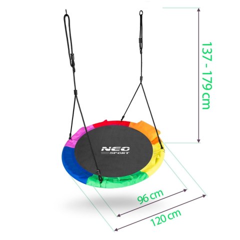 HUŚTAWKA BOCIANIE GNIAZDO SWINGO XXL WIELOKOLOROWA 120 CM HUŚTAWKA BOCIANIE GNIAZDO SWINGO XXL WIELOKOLOROWA 120 CM