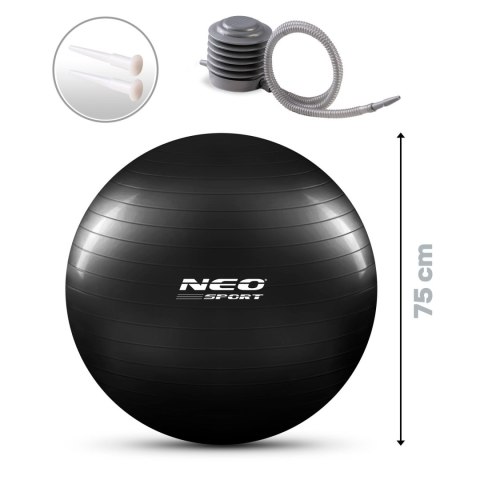 PIŁKA DO ĆWICZEŃ 75 CM NS-952 CZARNA PIŁKA DO ĆWICZEŃ 75 CM NS-952 CZARNA