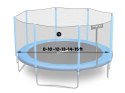 SŁUPEK DOLNY DO TRAMPOLINY Z SIATKĄ ZEWNĘTRZNĄ I WEWNĘTRZNĄ 8-15 FT NIEBIESKI NEO-SPORT