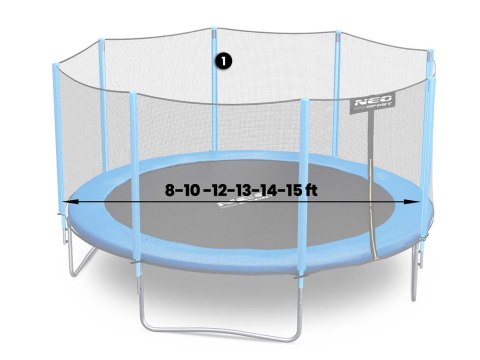 SŁUPEK GÓRNY DO TRAMPOLINY Z SIATKĄ ZEWNĘTRZNĄ 8-15 FT NIEBIESKI NEO-SPORT SŁUPEK GÓRNY DO TRAMPOLINY Z SIATKĄ ZEWNĘTRZNĄ 8-15 FT NIEBIESKI NEO-SPORT