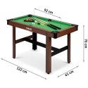STÓŁ DO GRY W BILARD 122 X 61 X 76 CM NS-807 CIEMNY BRĄZ