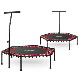 TRAMPOLINA FITNESS Z UCHWYTEM 127 CM NEO-SPORT - SZEŚCIOKĄTNA CZERWONA