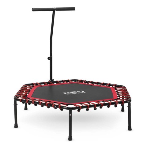 TRAMPOLINA FITNESS Z UCHWYTEM 127 CM NEO-SPORT - SZEŚCIOKĄTNA CZERWONA