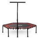 TRAMPOLINA FITNESS Z UCHWYTEM 127 CM NEO-SPORT - SZEŚCIOKĄTNA CZERWONA