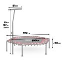 TRAMPOLINA FITNESS Z UCHWYTEM 127 CM NEO-SPORT - SZEŚCIOKĄTNA CZERWONA